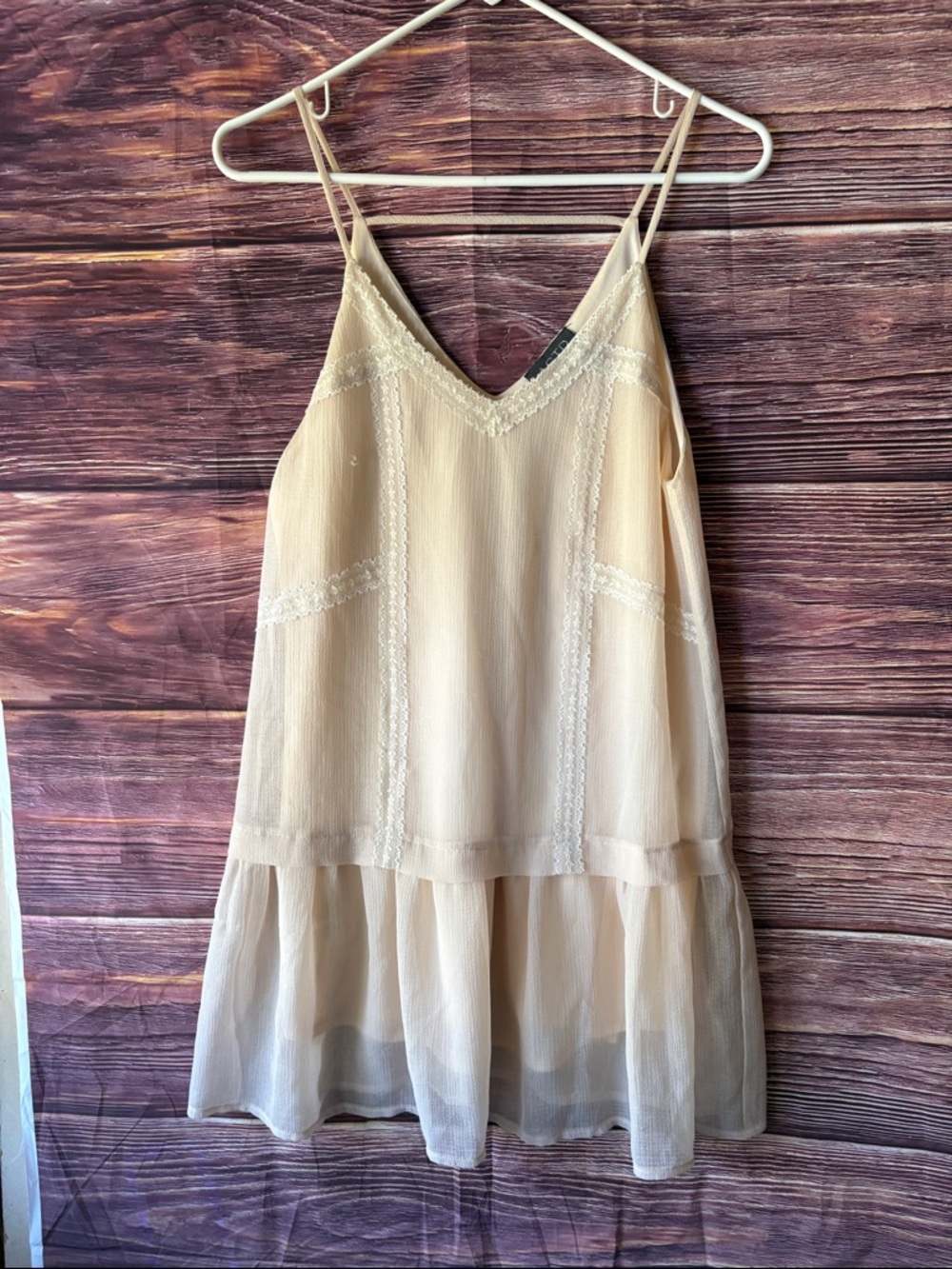 Astr Cream Spaghetti-Strap Mini Dress